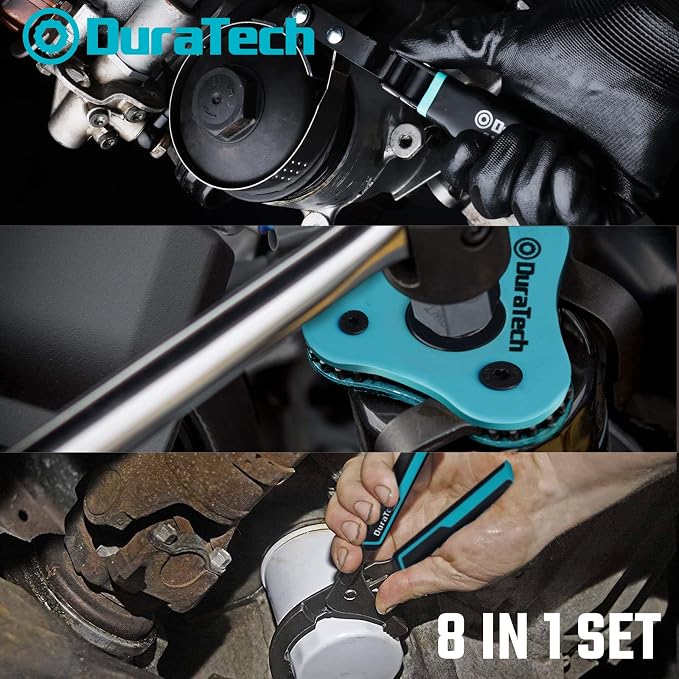 DURATECH 8-Piece Oil Filter Swivel Wrench Set, Wrenches Cover 2-3/4" to 5-1/4" - Image 6