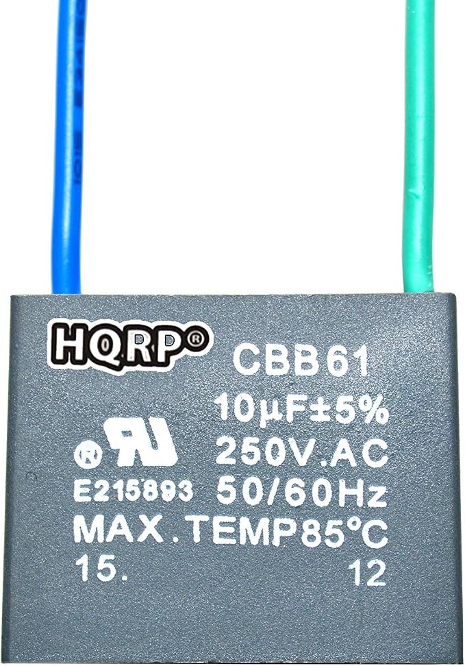 HQRP Ceiling Fan Capacitor CBB61 10uf 2-Wire by HQRP