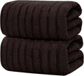 DAN RIVER Pack of 2 Bath Sheet 35x70 Inches, Ribbed Oversized Bath Sheets Towels for Adults, Fluffy and Soft Plush Towels - Brown