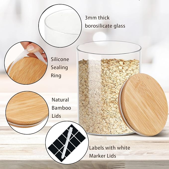 Glass Storage Jars Set Elegant Containers - Image 3