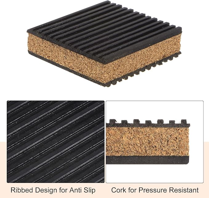 HARFINGTON 8pcs Rubber Anti Vibration Pads 3" x 3" x 7/8" Isolation Vibration - Image 5