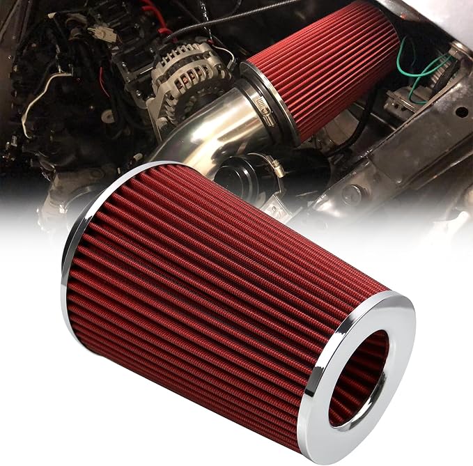 RYANSTAR RACING 102mm 4" High Flow Round Tapered Cone Cool Air Filter Cleaner by RYANSTARRACING