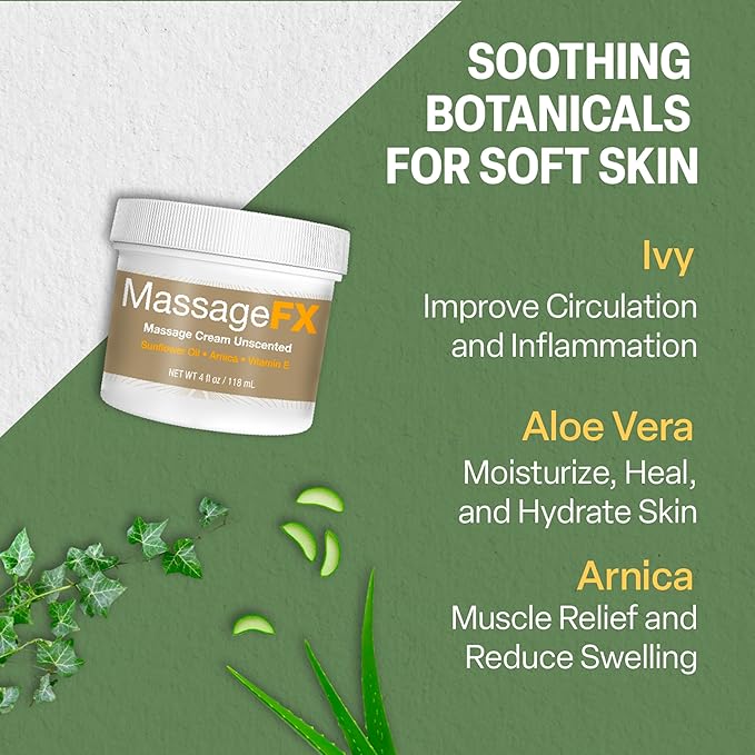 Massage Oil by Massage FX - 100% Pure Sweet Almond & Sunflower Seed Oil - Vitamin E - Ivy, Arnica & Aloe - Unscented - Perfect for a Full Body Massage, Maximum Friction - Paraben Free - 5 Gallons