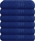 BOUTIQUO Ultra Soft Cotton 6 -Piece Hand Towel Set 16x24 Inch, Ideal for use in Bathroom, Kitchen, Gym, Spa & General Cleaning, Compact & Lightweight Multi Purpose Hand Towels - Navy Blue