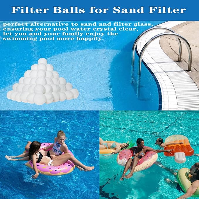 3 lbs Pool Filter Ball, for Swimming Pool Sand Filter, Lightweight Reusable - Image 2