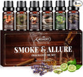 Men Essential Oils Set, Fragrance Oil for Diffuser, Leather, Tobacco, Cedar, Bourbon Whisky, Bergamot, Candle Scents for Candle Making, Soap Making Supplies, Man Aromatherapy Diffuser Oils Kit(6x10ML)