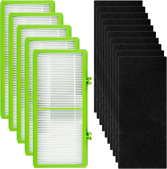 AER1 Filter 5 HEPA Filters + 10 Carbon Booster Filters Compatible by BRUVISH