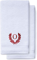 Decorative and Monogrammed Hand Towels for Bathroom Kitchen Makeup | Personalized Gift for Wedding-Bridal | Roman Font Custom Luxury Turkish Towel | Spa Collection, Oversized, 16 X 30 Inch, Set of 2