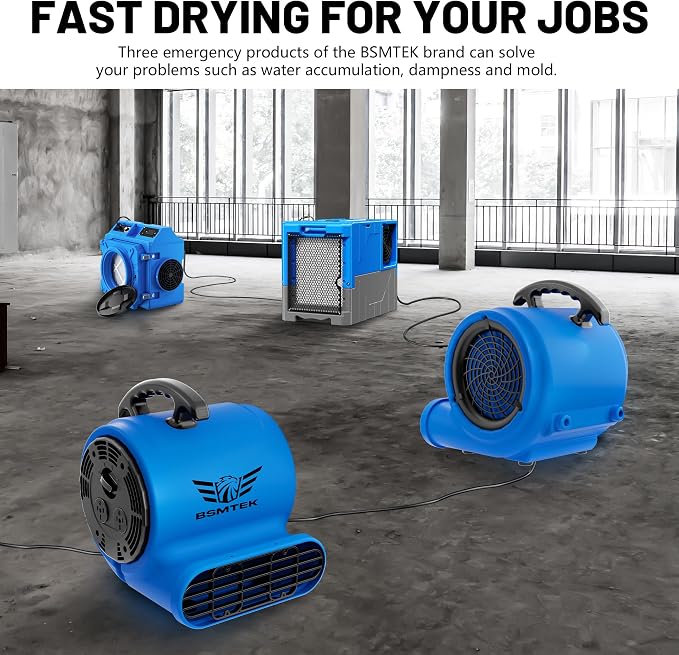 Air Mover Blower Fan, Industrial 1/2HP 2500CFM Monster Floor Blower Carpet - Image 7