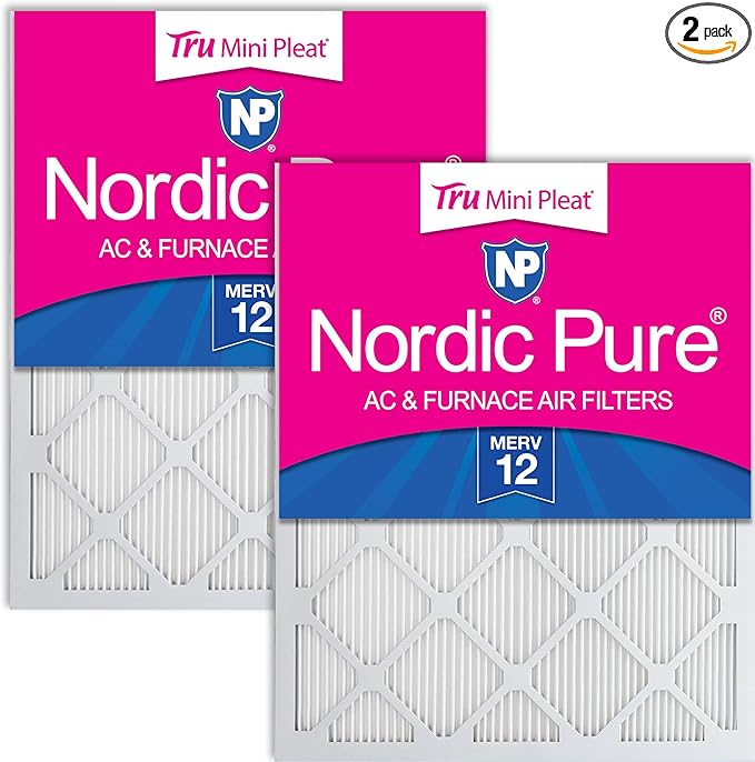 Nordic Pure 12x12x1 Tru Mini Pleat MERV 12 AC Furnace Air Filters – 2.5X More by NordicPure
