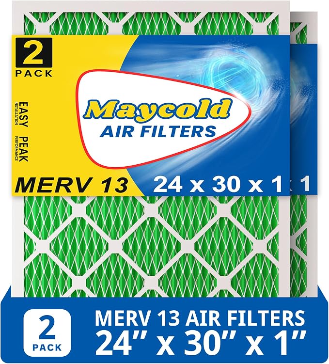 Maycold 24x30x1 MERV 13 Furnace Air Filter, High-Performance HVAC AC Filters by Maycold