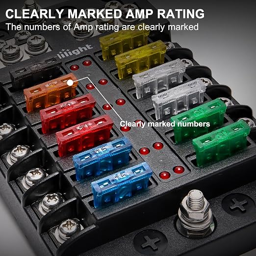Nilight 5 Amp Standard Fuse 10 Pack Auto Fuses ATC/ATO Standard Regular Fuse - Image 6