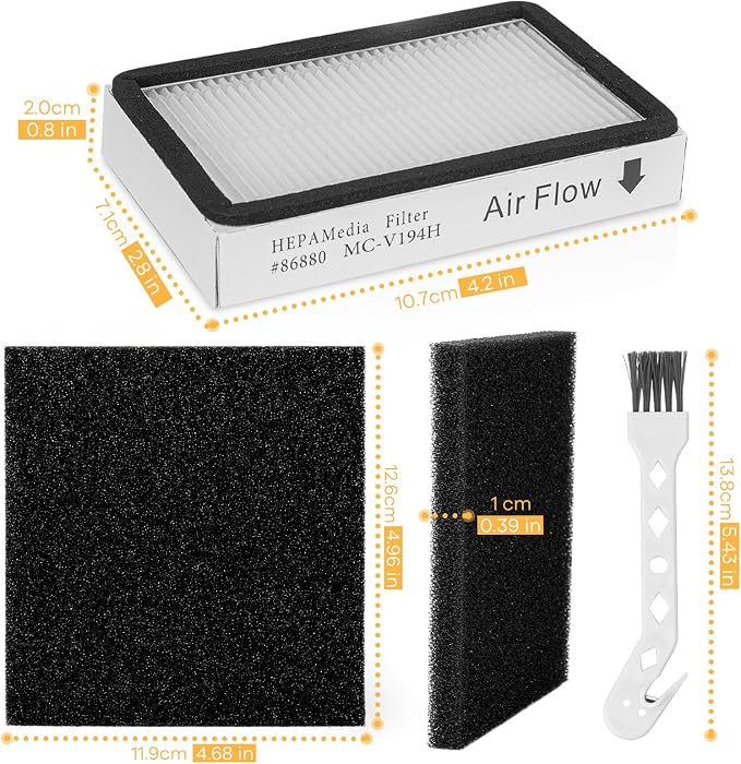 2Pack 86880 Exhaust Filters + 2Pack 81002 Sponge Motor Safety Filters Compatible - Image 6