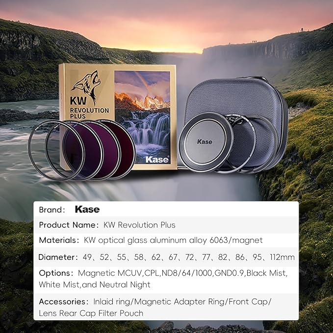 Kase 67mm Magnetic Filters Revolution Plus Master Kit, Includes CPL, ND8/64/1000 - Image 9