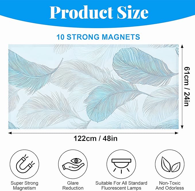 2 Pack Fluorescent Light Covers- 4 x 2 Feet Magnetic Ceiling Light Cover Room - Image 2