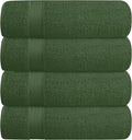 BELZZI Home Ultra Soft 4 Pack Oversized Bath Towel Set 27x54, Cotton Compact Bath Towels, Highly Absorbant Eco-Friendly Quickdry & Lightweight Towel, Ideal for Gym Travel Camp Pool - Olive Green