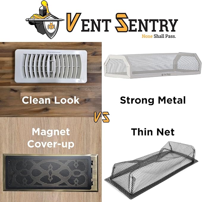 | 4" x10" Vent Sentry Vent Guard & Register Combo I Air Filter Metal Screen - Image 5