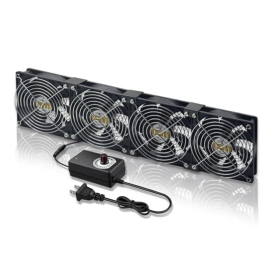 Big Airflow Computer Fan, 4 x 120 mm x 25 mm Brushless Axial Cooling Fan by Unknown