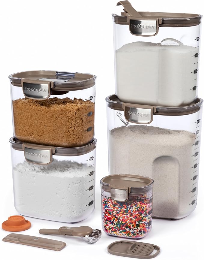 ProKeeper+ Airtight Food Storage Container Set – Clear Plastic Flour and Sugar by Unknown