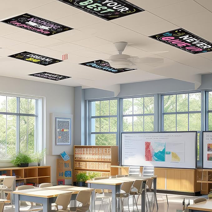 6Pcs Inspirational Fluorescent Light Covers - Image 7