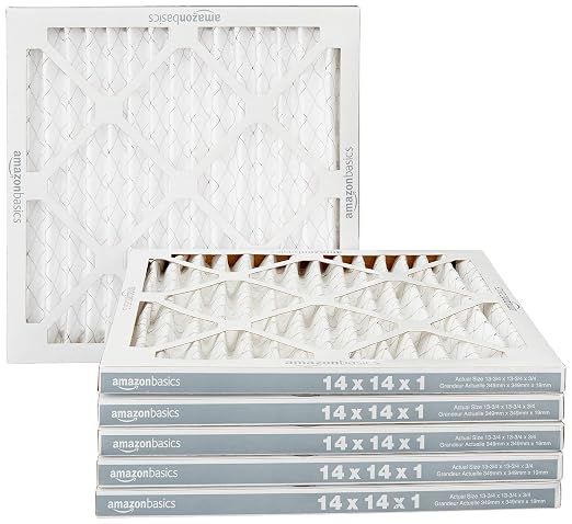 Amazon Basics 14x14x1 Air Filter 6-Pack, MERV 11 AC Furnace Filters, Allergy by AmazonBasics