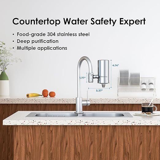 Waterdrop Water Filter for Sink Faucet, 360° Rotating Stainless Steel, NSF - Image 6