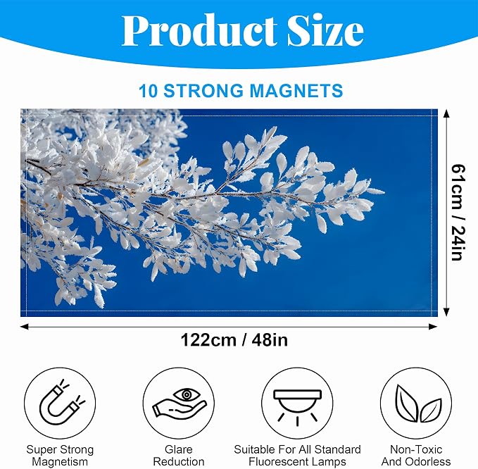 2 Pack Fluorescent Light Covers- 4 x 2 Feet Magnetic Ceiling Light Cover Room - Image 2