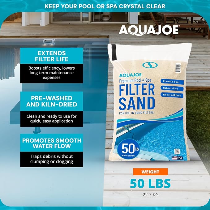 Aqua Joe Premium Pool and Spa Filter Sand, Natural Silica, 50 Lb Bag - Image 3