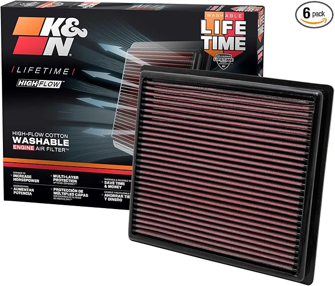 K&N High-Flow Original Lifetime Engine Air Filter:Increase Power:Premium by KNEngineeringInc