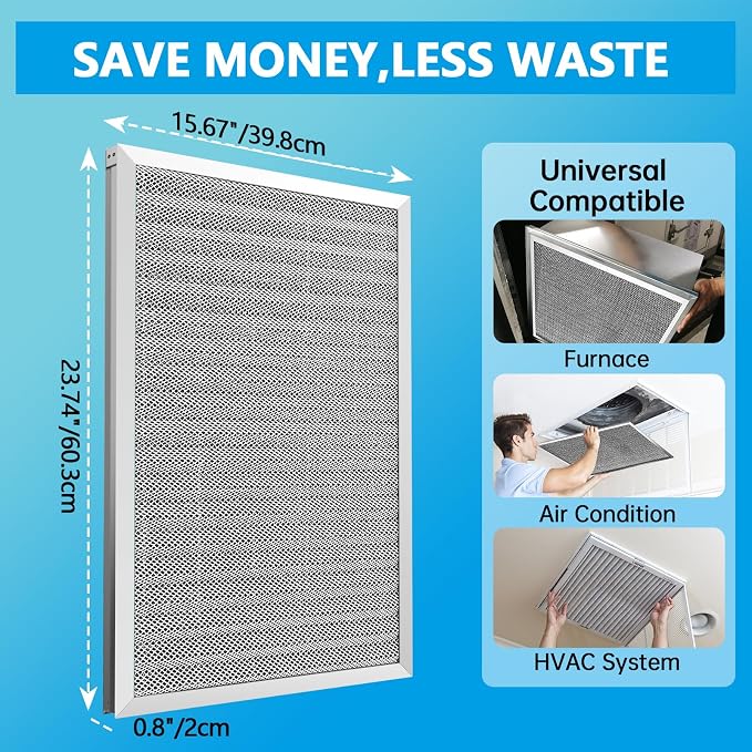 UBeesize 16x24x1 Air Filter HVAC AC Furnace Filter, MERV 8, Reusable Washable - Image 4