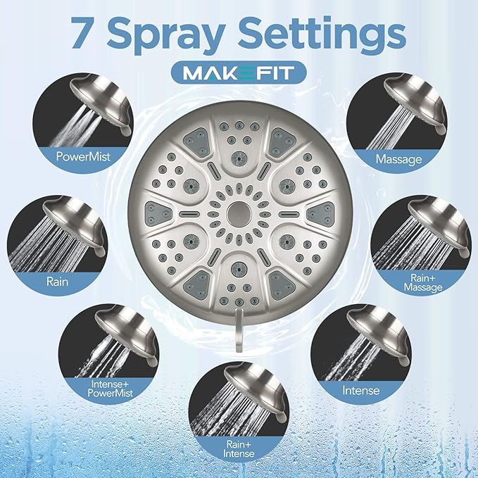 MakeFit Filtered Shower Head Brushed Nickel - Image 6