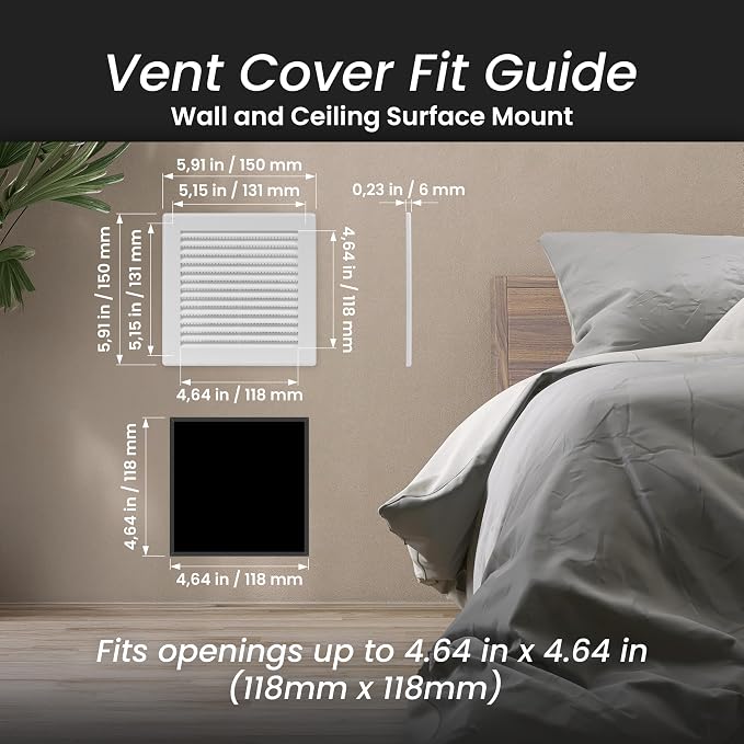 Repa Market 6 x 6 Inch White Square Air Vent Cover - Image 2
