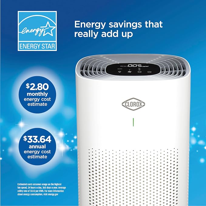 Clorox HEPA Air Purifiers for Home, True HEPA Filter, XL Rooms Up to 2 - Image 11