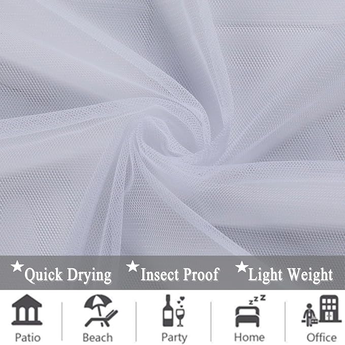 Patio Screen Mesh Outdoor Curtains Waterproof Sheer Lightweight Bug Netting - Image 7