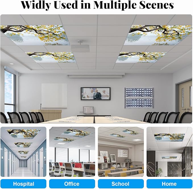 2 Pack Fluorescent Light Covers- 4 x 2 Feet Magnetic Ceiling Light Cover Room - Image 3