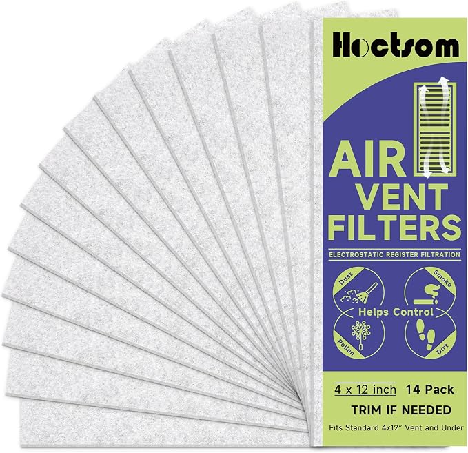 Air Vent Filter 4 x 12 Inch, Thin Air Vent Floor Heater Pre-Filter Sheet Work by BeautyyourHome