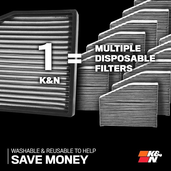 K&N LIFETIME Cabin Air Filter: Washable, Clean Air - Image 7