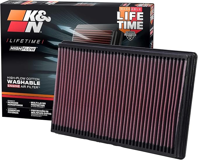 K&N High-Flow Original Lifetime Engine Air Filter: Increase Power: Premium by KNEngineeringInc