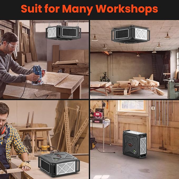 Abestorm 270 Degree Intake Air Filtration System, 780 CFM Workshop Hanging Dust - Image 9
