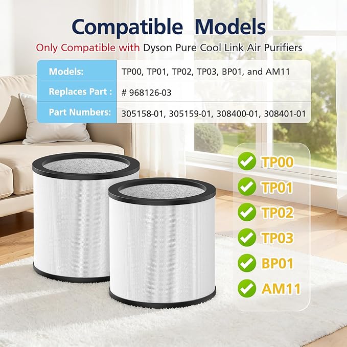 Upgraded TP01 Filter Replacement HEPA Air Filter Compatible - Image 2