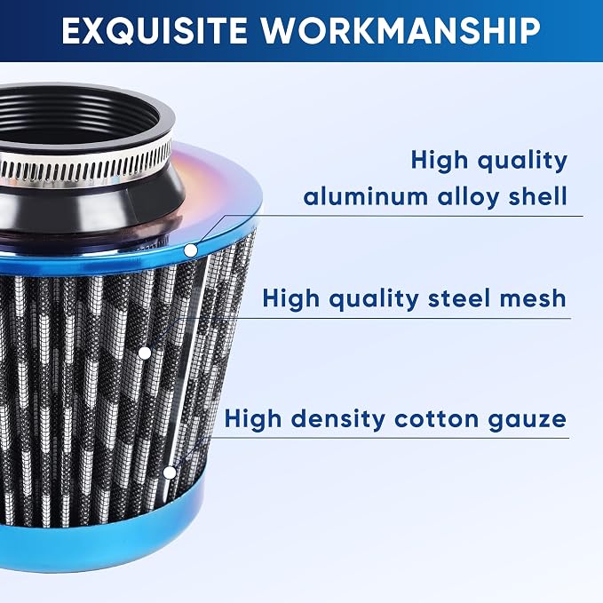 Universal Cold Air Intake Filter Clamp-On Replacement Air Filter Flange - Image 3