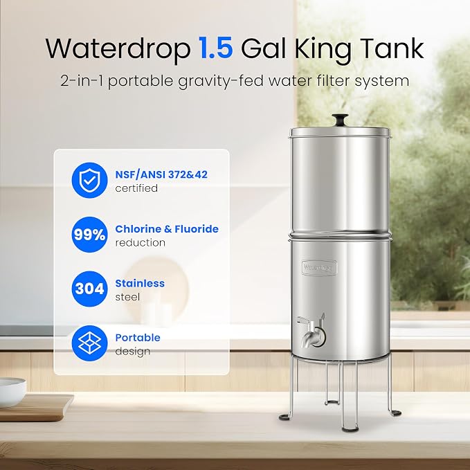 Waterdrop 1.5 Gallons Gravity-fed Water Filter System, NSF/ANSI 42&372 Standard - Image 5