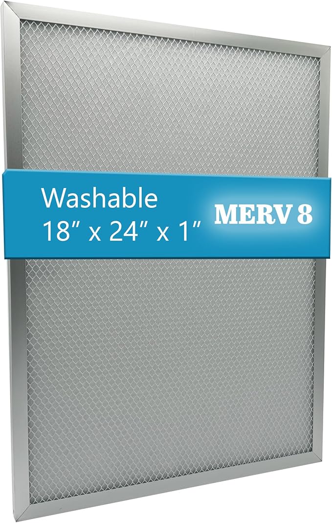 Washable Electrostatic Furnace Air Filter, MERV 8, Aluminum Reusable Filter by wioAIR