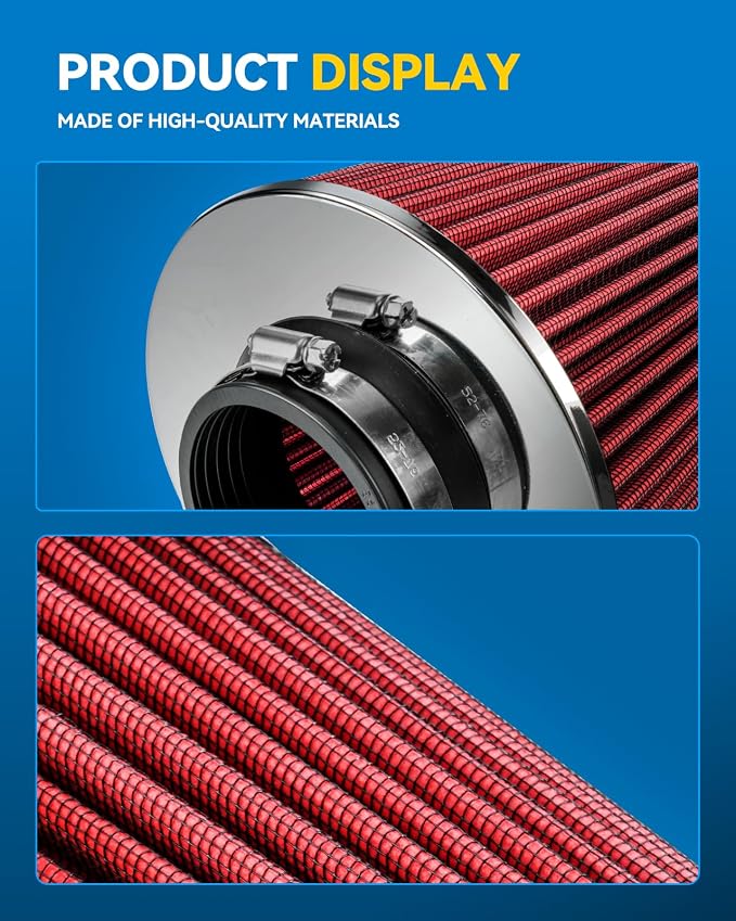 PHILTOP Universal Clamp-On Air Intake Filter, Replacement Air Filter: High Flow - Image 5