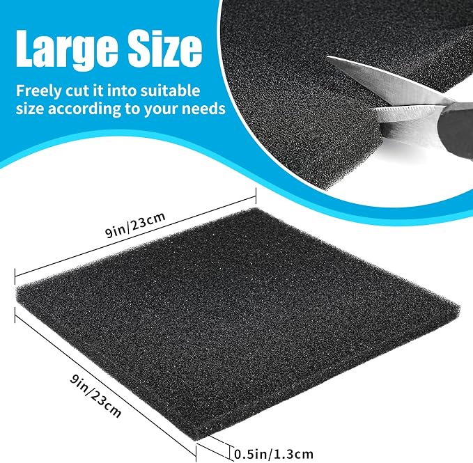 AQUANEAT 2 Pack Aquarium Bio Sponge Filter Media Pad Cut-to-Size Open Cell Foam - Image 2