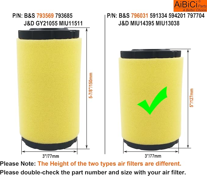 796031 Air Filter fits for Briggs Stratton 591334 594201 Husqvarna YTH22V46 - Image 3