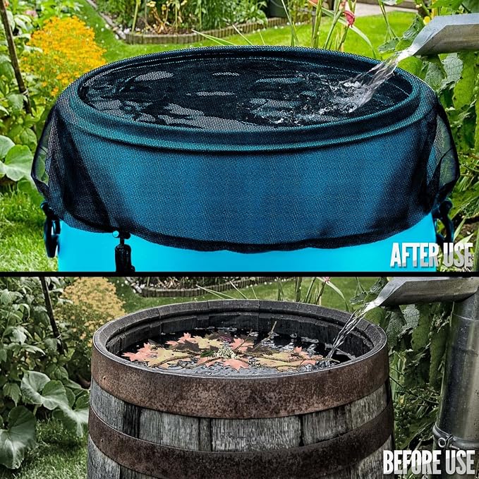 Mesh Cover for Rain Barrel, Leaves and Debris - Image 6