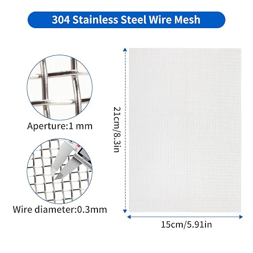 8 Pack 6×8 Inch Wire Mesh Screen, 20 Mesh Stainless Steel Mesh, Durable and - Image 3