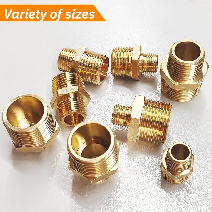 2pcs 3/4" NPT x 1/4" NPT Brass Nipple, 3/4 to 1/4 Adapter Fitting Reducing - Image 7
