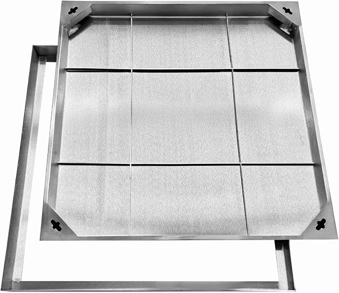 28x28x2.4 inch Invisible Stainless Steel Manhole Cover and Frame, Recessed by NATOTELADrainageSpecialist